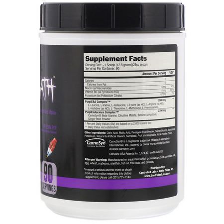 Beta-Alanin, Väsentliga Aminosyror, Kosttillskott: Controlled Labs, Purple Wraath, Freedom Pop, 2.54 lbs (1152 g)