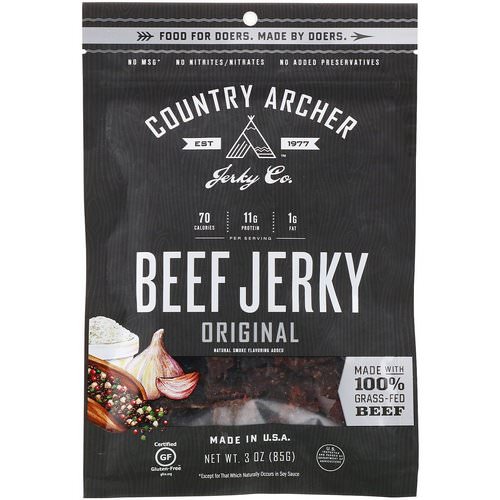 Country Archer Jerky, Beef Jerky, Original, 3 oz (85 g) Review