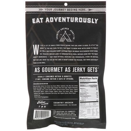 Kött Snacks, Jerky, Snacks: Country Archer Jerky, Beef Jerky, Original, 8 oz (227 g)