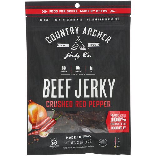 Country Archer Jerky, Beef Jerky, Crushed Red Pepper, 3 oz (85 g) Review