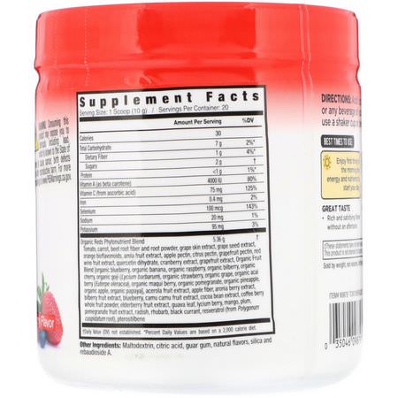 Fruit, Superfoods, Green, Supplements: Country Farms, Super Reds, Energizing Polyphenol Superfood, Berry Flavor, 7.1 oz (200 g)