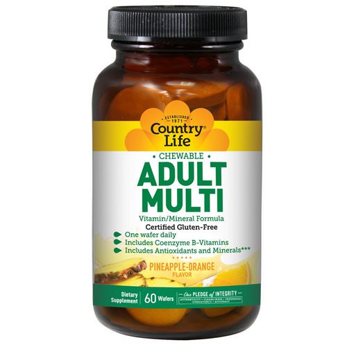 Country Life, Adult Multi, Chewable, Pineapple-Orange Flavor, 60 Wafers Review