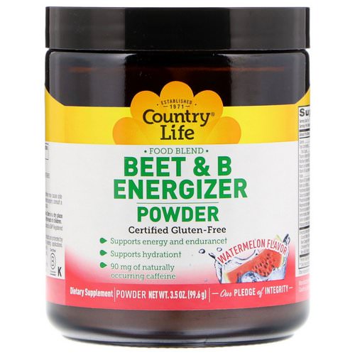 Country Life, Beet & B Energizer Powder, Watermelon Flavor, 3.5 oz (99.6 g) Review