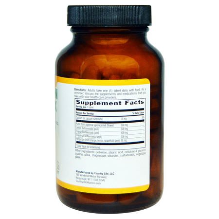Rutin, Antioxidanter, Kosttillskott: Country Life, Bio-Rutin Complex, 500 mg / 500 mg, 90 Tablets