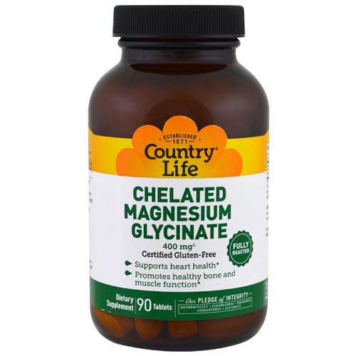 Country Life, Chelated Magnesium Glycinate, 400 mg, 90 Tablets Review
