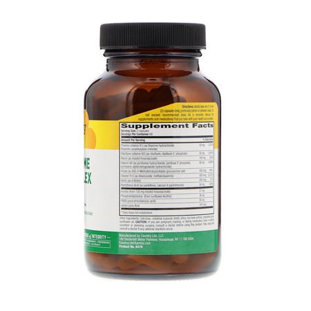 Vitamin B-Komplex, Vitamin B, Vitaminer, Kosttillskott: Country Life, Coenzyme B-Complex Caps, 120 Vegan Capsules