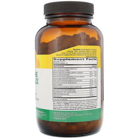Vitamin B-Komplex, Vitamin B, Vitaminer, Kosttillskott: Country Life, Coenzyme B-Complex Caps, 240 Vegan Capsules
