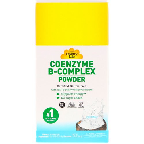 Country Life, Coenzyme B-Complex Powder, Coconut, 30 Packets, 0.065 oz (1.8 g) Review