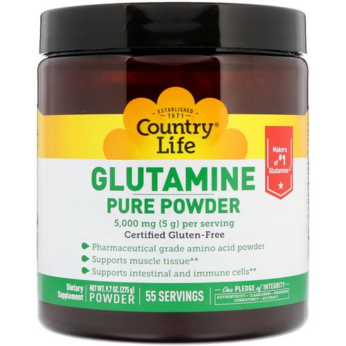 Country Life, Glutamine Pure Powder, 5,000 mg, 9.7 oz (275 g) Review