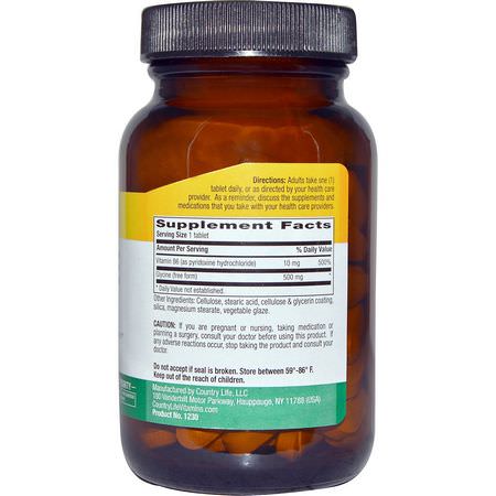 Aminosyror, Kosttillskott: Country Life, Glycine, 500 mg, 100 Tablets