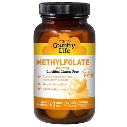 Country Life, Methylfolate, Orange Flavor, 800 mcg, 60 Smooth Melts Review