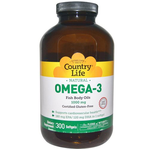 Country Life, Omega-3, 1000 mg, 300 Softgels Review