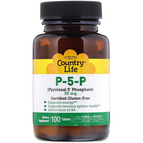 Country Life, P-5-P (Pyridoxal 5' Phosphate), 50 mg, 100 Tablets Review