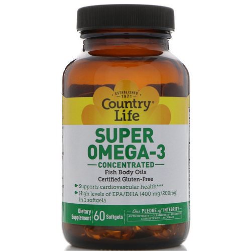Country Life, Super Omega-3, Concentrated, 60 Softgels Review