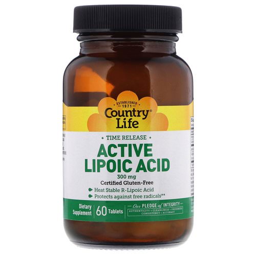 Country Life, Time Release, Active Lipoic Acid, 300 mg, 60 Tablets Review