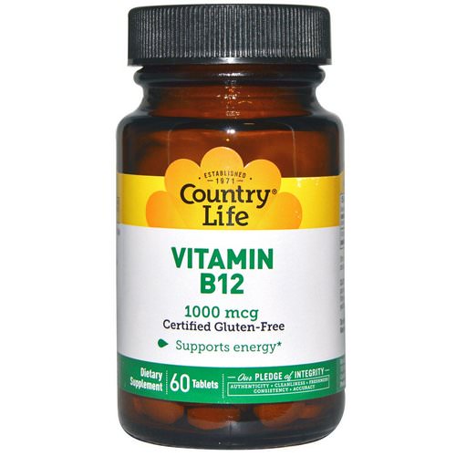 Country Life, Vitamin B12, 1000 mcg, 60 Tablets Review