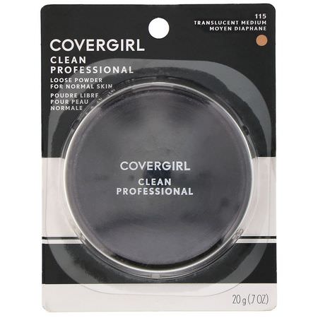 Ställa In Spray, Pulver, Ansikte, Smink: Covergirl, Clean Professional, Loose Powder, 115 Translucent Medium, .7 oz (20 g)