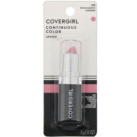 Läppstift, Läppar, Smink: Covergirl, Continuous Color Lipstick, 415 Rose Quartz, .13 oz (3 g)