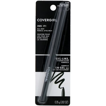 Eyeliner, Eyes, Makeup: Covergirl, Ink it! All-Day Pencil Eyeliner, 230 Black Ink, .012 oz (0.35 g)