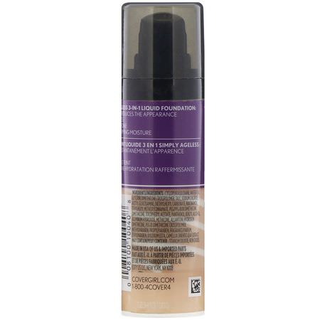 Foundation, Face, Makeup: Covergirl, Olay Simply Ageless, 3-in-1 Foundation, 240 Natural Beige, 1 fl oz (30 ml)