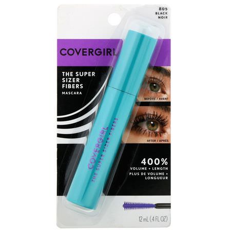 Mascara, Eyes, Makeup: Covergirl, The Super Sizer Fibers, Mascara, 805 Black, .4 oz (12 ml)