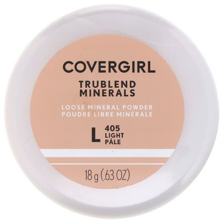 Ställa In Spray, Pulver, Ansikte, Smink: Covergirl, Trublend, Loose Mineral Powder, 405 Light, .63 oz (18 g)