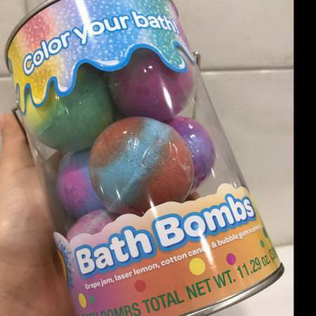 Crayola, Bath Bombs, Grape Jam, Laser Lemon, Cotton Candy & Bubble Gum Scented, 8 Bath Bombs, 11.29 oz (320 g)