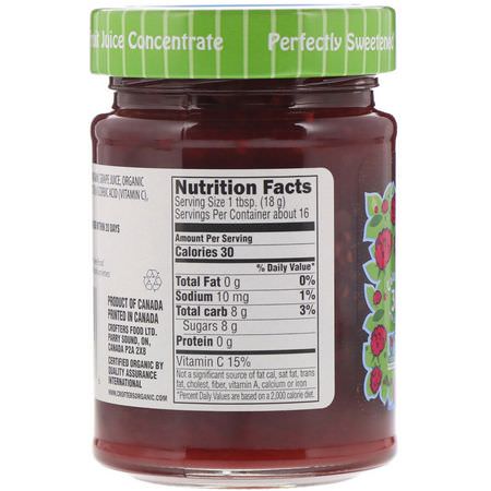 Iherb: Crofter's Organic, Just Fruit Spread, Organic Raspberry, 10 oz (283 g)