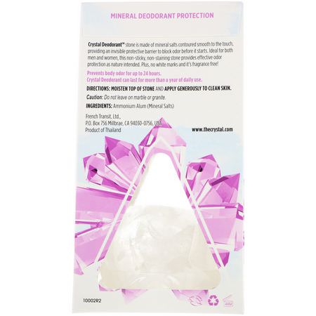 Deodorant, Bath: Crystal Body Deodorant, Mineral Deodorant Stone, Unscented, 5 oz (140 g)
