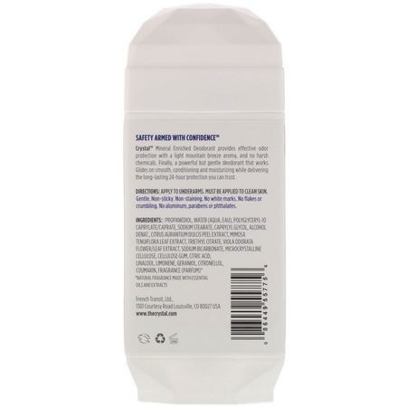 Deodorant, Bath: Crystal Body Deodorant, Mineral Enriched Deodorant, Invisible Solid, Mountain Fresh, 2.5 oz (70 g)