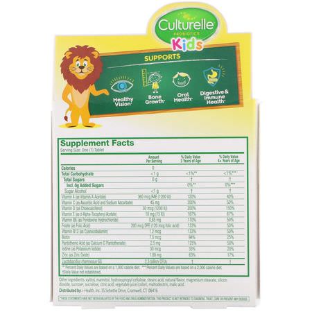 Barnens Multivitaminer, Hälsa, Barn, Baby: Culturelle, Kids Complete Multivitamin + Probiotic, Fruit Punch, 50 Chewable Tablets