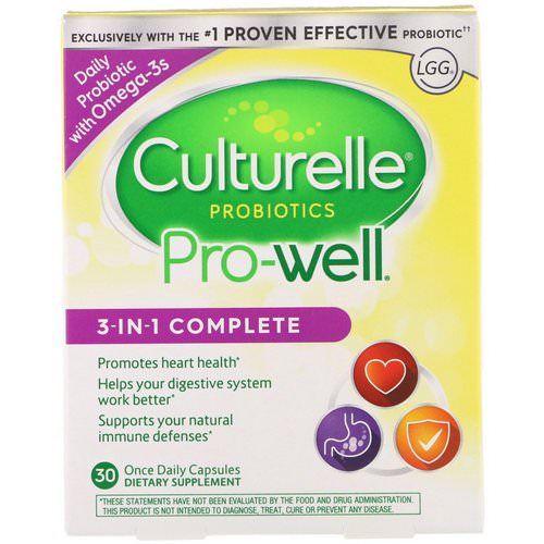 Culturelle, Probiotics, Pro-Well, 3-in-1 Complete, 30 Once Daily Capsules Review