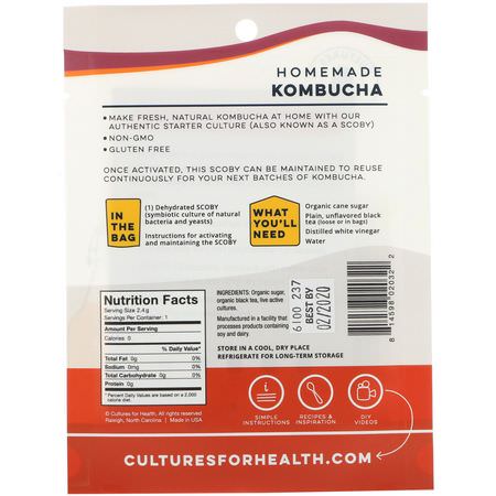 Vingrön, Oljor: Cultures for Health, Kombucha, 1 Packet, .08 oz (2.4 g)