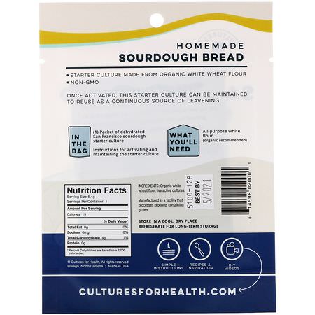 Inslag, Bröd, Säd, Ris: Cultures for Health, San Francisco Sourdough, 1 Packet, .19 oz (5.4 g)