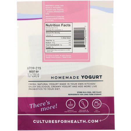 Vingrön, Oljor: Cultures for Health, Yogurt, Traditional, 4 Packets, .06 oz (1.6 g)