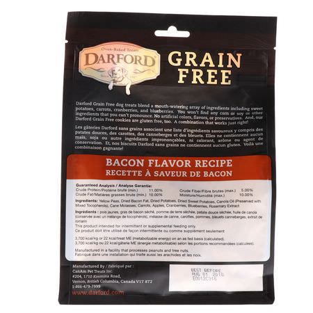Husdjur Behandlar, Husdjur: Darford, Grain Free, Premium Oven-Baked Dog Treats, Bacon Flavor Recipe, 12 oz (340 g)