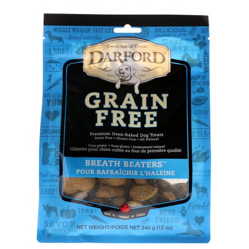 Darford, Grain Free, Premium Oven-Baked Dog Treats, Breath Beaters, 12 oz (340 g) Review