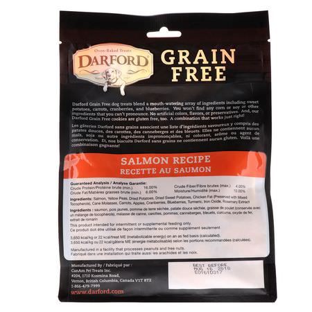 Husdjur Behandlar, Husdjur: Darford, Grain Free, Premium Oven-Baked Dog Treats, Salmon Recipe, 12 oz (340 g)
