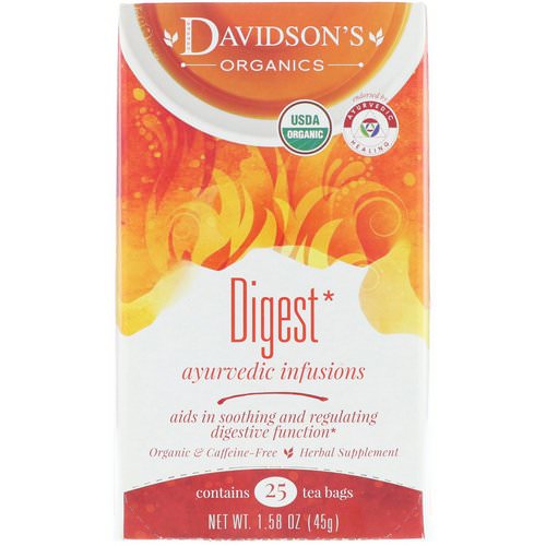 Davidson's Tea, Organic, Ayurvedic Infusions, Digest, 25 Tea Bags, 1.58 oz (45 g) Review