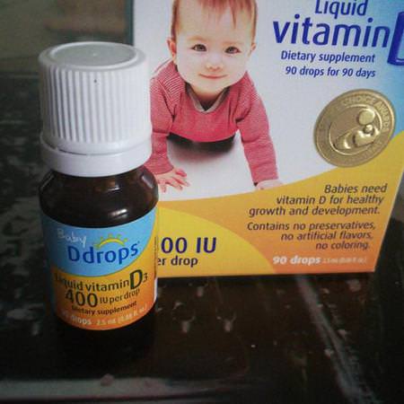 Ddrops, Baby, Liquid Vitamin D3, 400 IU, 0.08 fl oz (2.5 ml), 90 Drops