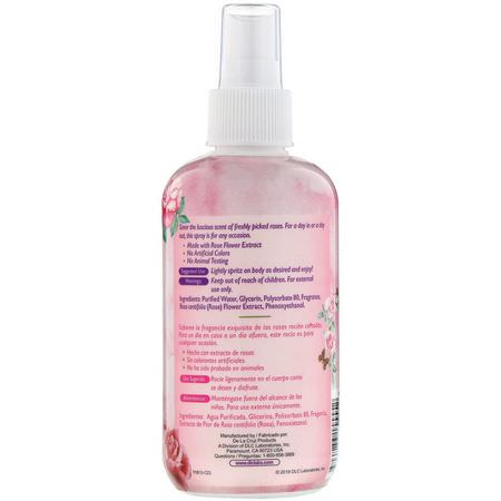Eterisk Oljespray, Doft, Eteriska Oljor, Aromaterapi: De La Cruz, Rose Water Body Spray, 8 fl oz (236 ml)