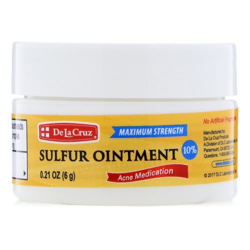 De La Cruz, Sulfur Ointment, Acne Medication, Maximum Strength, 0.21 oz (6 g) Review