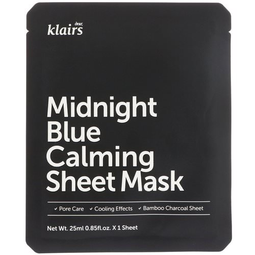 Dear, Klairs, Midnight Blue Calming Sheet Mask, 1 Mask, 0.85 fl oz (25 ml) Review