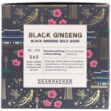 Anti-Aging Masks, K-Beauty Face Masks, Peels, Face Masks: Dear Packer, Black Ginseng, Black Ginseng Gold Mask, 3.4 fl oz (100 ml)
