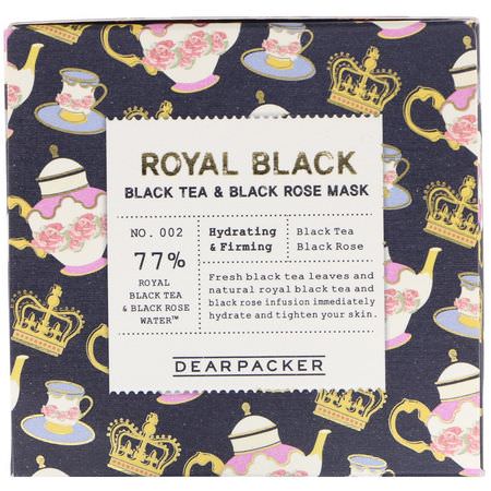 K-Beauty Face Masks, Hydrating Masks, Peels, Face Masks: Dear Packer, Royal Black, Black Tea & Black Rose Mask, 3.4 fl oz (100 ml)