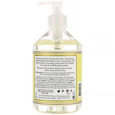Handtvål, Dusch, Bad: Deep Steep, Argan Oil Hand Wash, Lemongrass-Jasmine, 17.6 fl oz (520 ml)