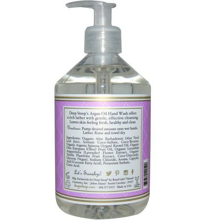 Handtvål, Dusch, Bad: Deep Steep, Argan Oil Hand Wash, Lilac Blossom, 17.6 fl oz (520 ml)