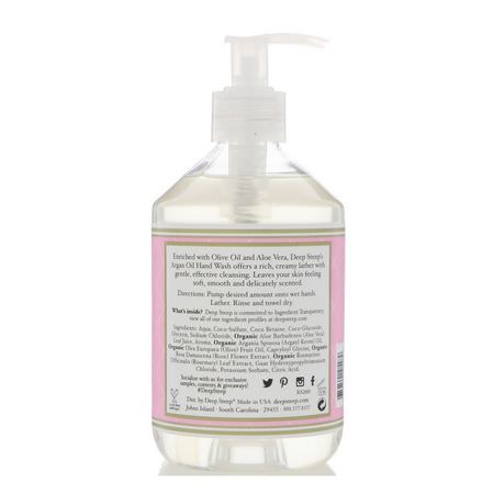 Handtvål, Dusch, Bad: Deep Steep, Argan Oil Hand Wash, Rosewater & Aloe, 17.6 fl oz (520 ml)