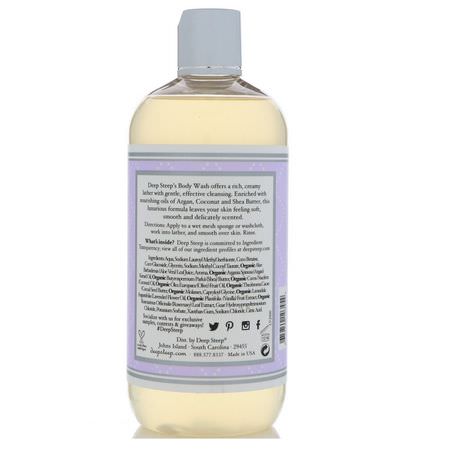 Duschgel, Kroppstvätt, Dusch, Bad: Deep Steep, Body Wash, Lavender - Vanilla, 17 fl oz (503 ml)