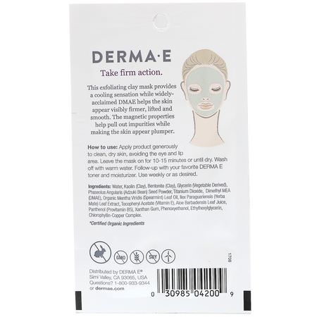 Clay Masks, Peels, Face Masks, Beauty: Derma E, Firming Magnetic Clay Mask, Adzuki Beans & Spearmint, 0.35 oz ( 10 g)